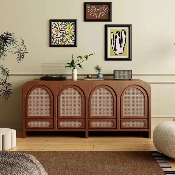 Gaoliang Sideboard Cabinet Solid Wood Rattan OEM/ODM(GZ63)