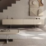 TV Cabinet French Cream Modern Style