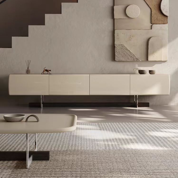 TV Cabinet French Cream Modern Style
