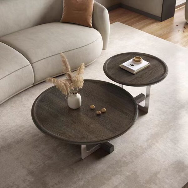 Gaoliang Round Solid Wood Vintage Coffee Table (KF251)