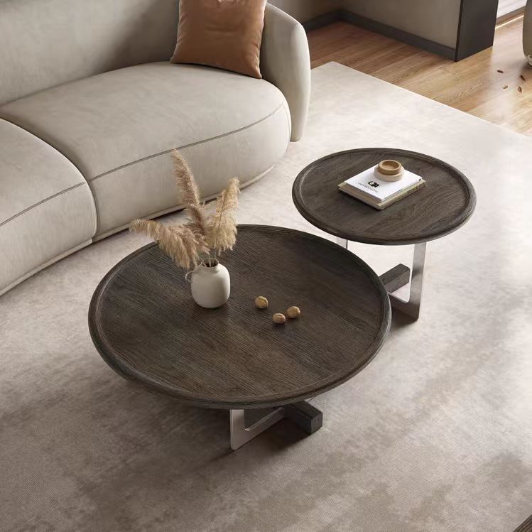 Gaoliang Round Solid Wood Vintage Coffee Table (KF251)