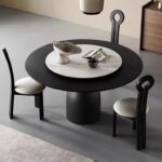 Gaoliang Dining Table Solid Wood Round Stone Turntable OEM/ODM(CZ10)