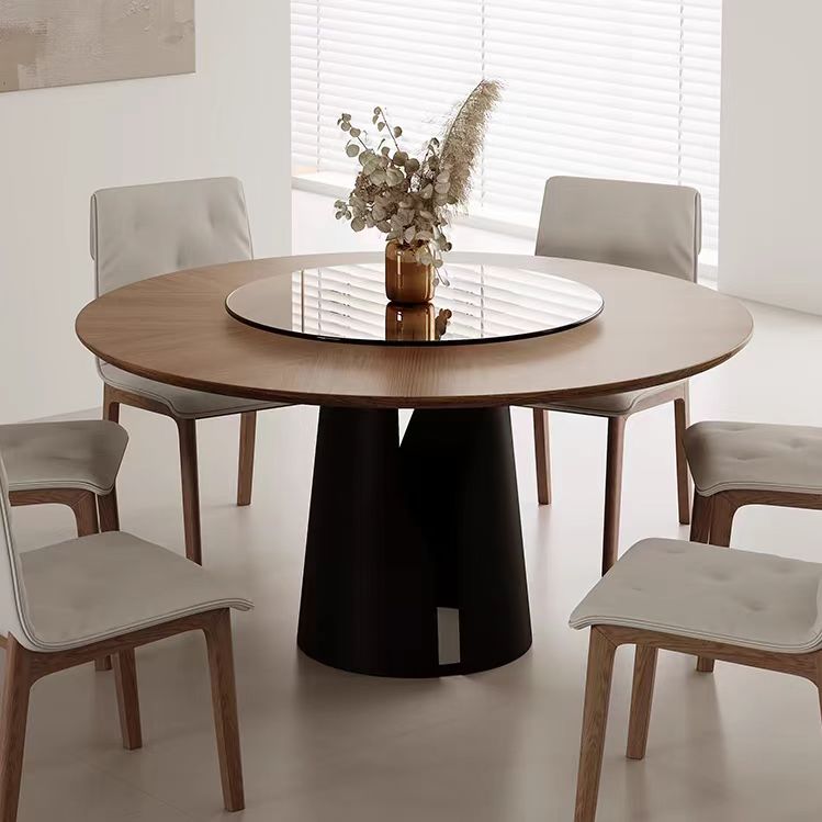 Dining Table Walnut Round Glass Turntable OEM/ODM (CZ11)