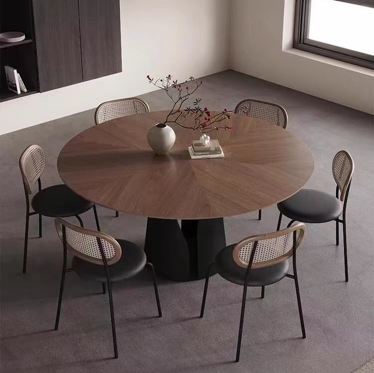 Dining Table Walnut Round Glass Turntable OEM/ODM (CZ11)