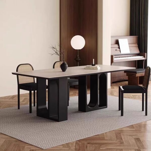 dining table medieval style modern square stone top OEM/ODM