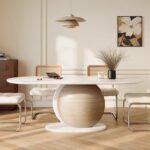 Gaoliang Dining Table Modern Cream Art OEM/ODM (CZ40)