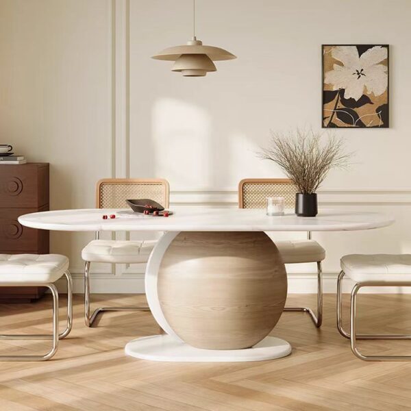 Gaoliang Dining Table Modern Cream Art OEM/ODM (CZ40)