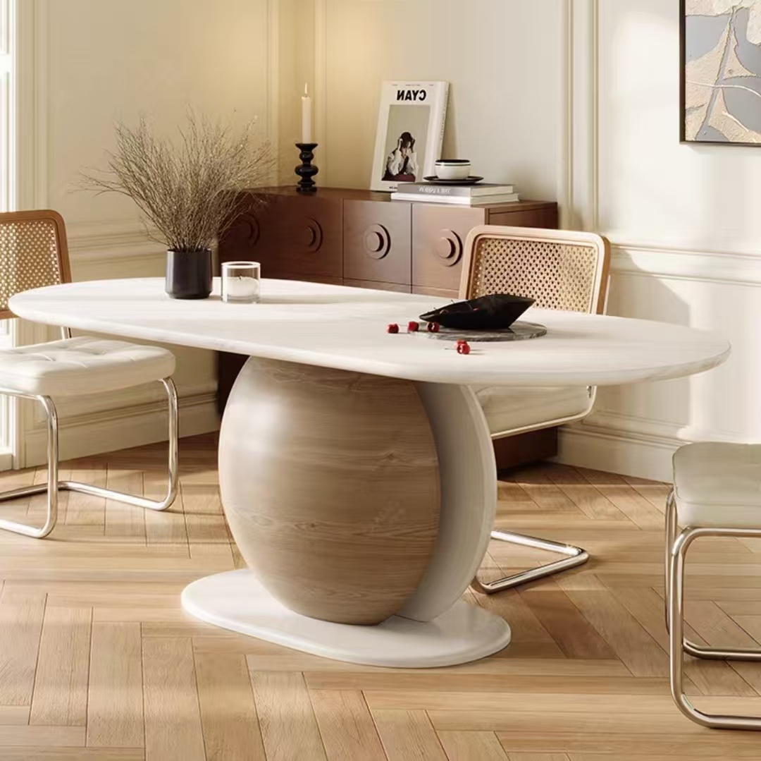 Gaoliang Dining Table Modern Cream Art OEM/ODM (CZ40)