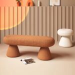 Gaoliang shoe changing stool modern cream lamb velvet End Of Bed Bench OEM/ODM (DZ03)