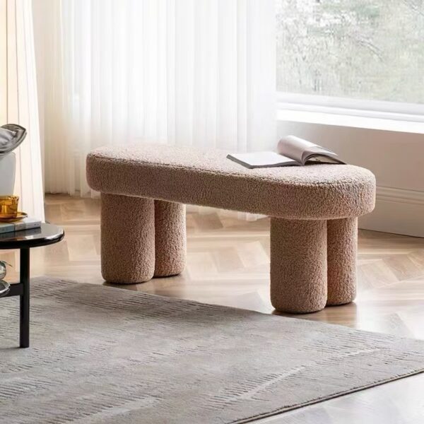 Gaoliang Shoe Changing Stool Modern Nordic Lamb Velvet Entry Door OEM/ODM (DZ04)