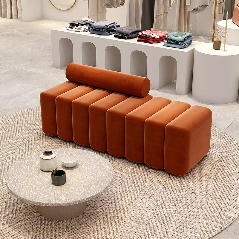 Gaoliang Shoe Changing Stool Modern Velvet Sofa End Of Bed Bench OEM/ODM (DZ05)