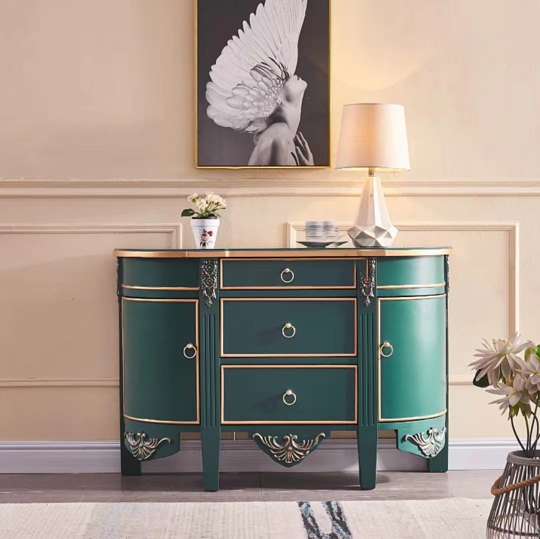 Gaoliang Sideboard Cabinet Vintage Luxury Gold Engraving OEM/ODM(GZ119)
