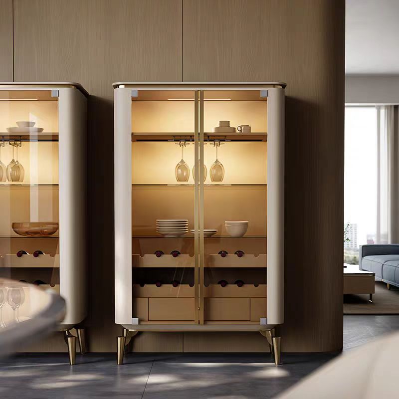 Gaoliang Sideboard Cabinet French Modern Glass Double Door OEM/ODM(GZ84)