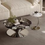Gaoliang coffee table round stone top OEM/ODM (KF178)