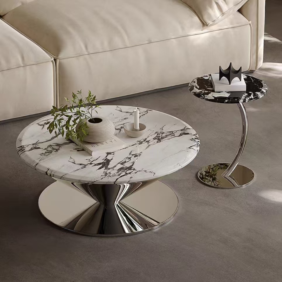 Gaoliang coffee table round stone top OEM/ODM (KF178)