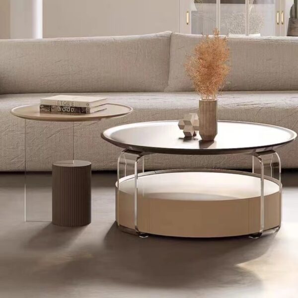 Gaoliang coffee table Modern Round Drawer OEM/ODM (KF198)
