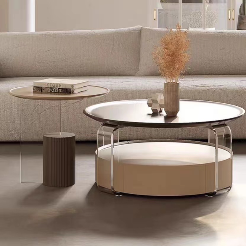 Gaoliang coffee table Modern Round Drawer OEM/ODM (KF198)