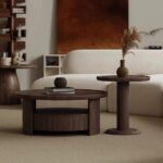 Gaoliang coffee table wooden round storage OEM/ODM (KF246)