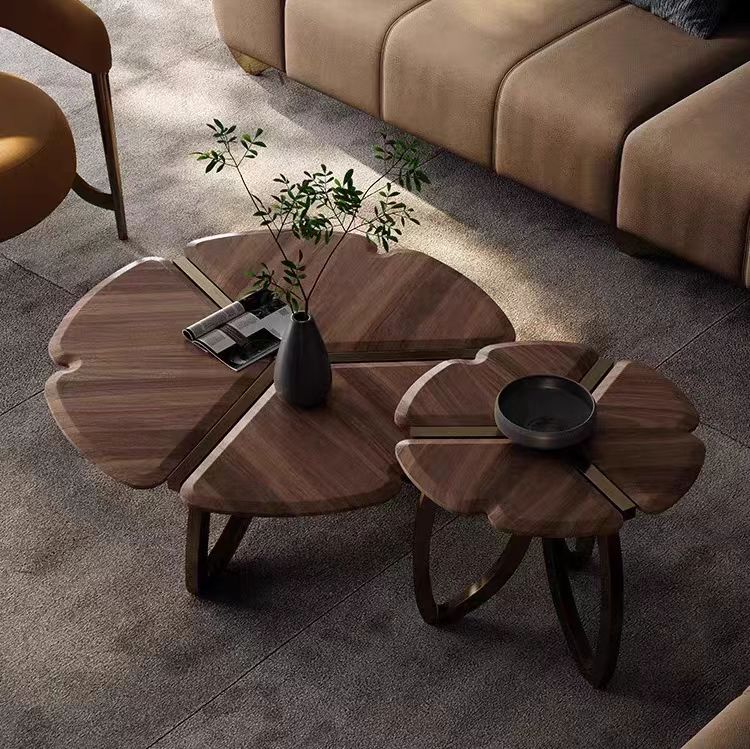 Gaoliang coffee table wooden round design OEM/ODM(KF280)