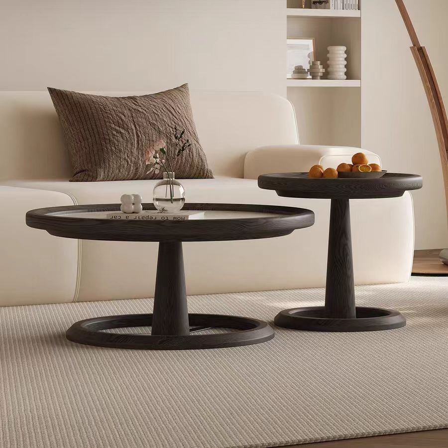 Gaoliang coffee table modern round stone top OEM/ODM (KF281)