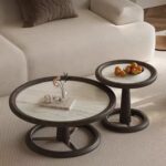 Gaoliang coffee table modern round stone top OEM/ODM (KF281)