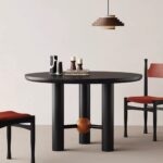 Gaoliang dining table modern black rounded OEM/ODM (CZ190)