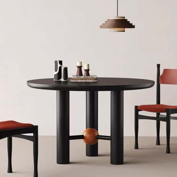Gaoliang dining table modern black rounded OEM/ODM (CZ190)