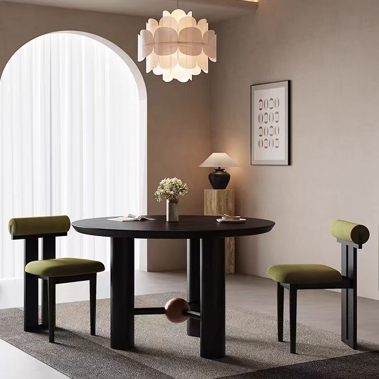 Gaoliang dining table modern black rounded OEM/ODM (CZ190)