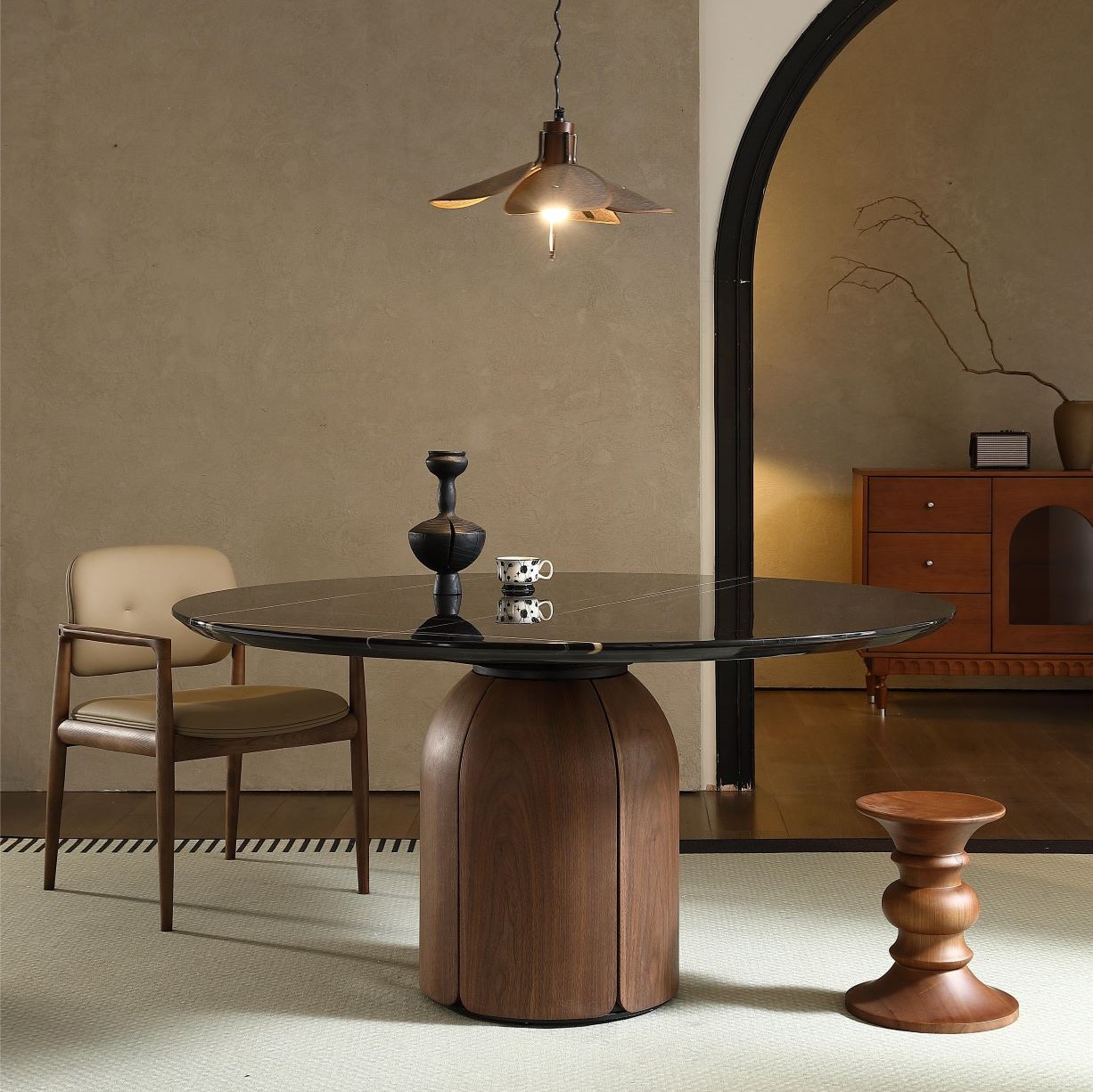 Gaoliang dining table modern Italian stone roundOEM/ODM (CZ24)