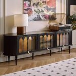 Gaoliang  solid wood TV cabinet medieval vintage with unique shape decoration OEM/ODM(KF286)