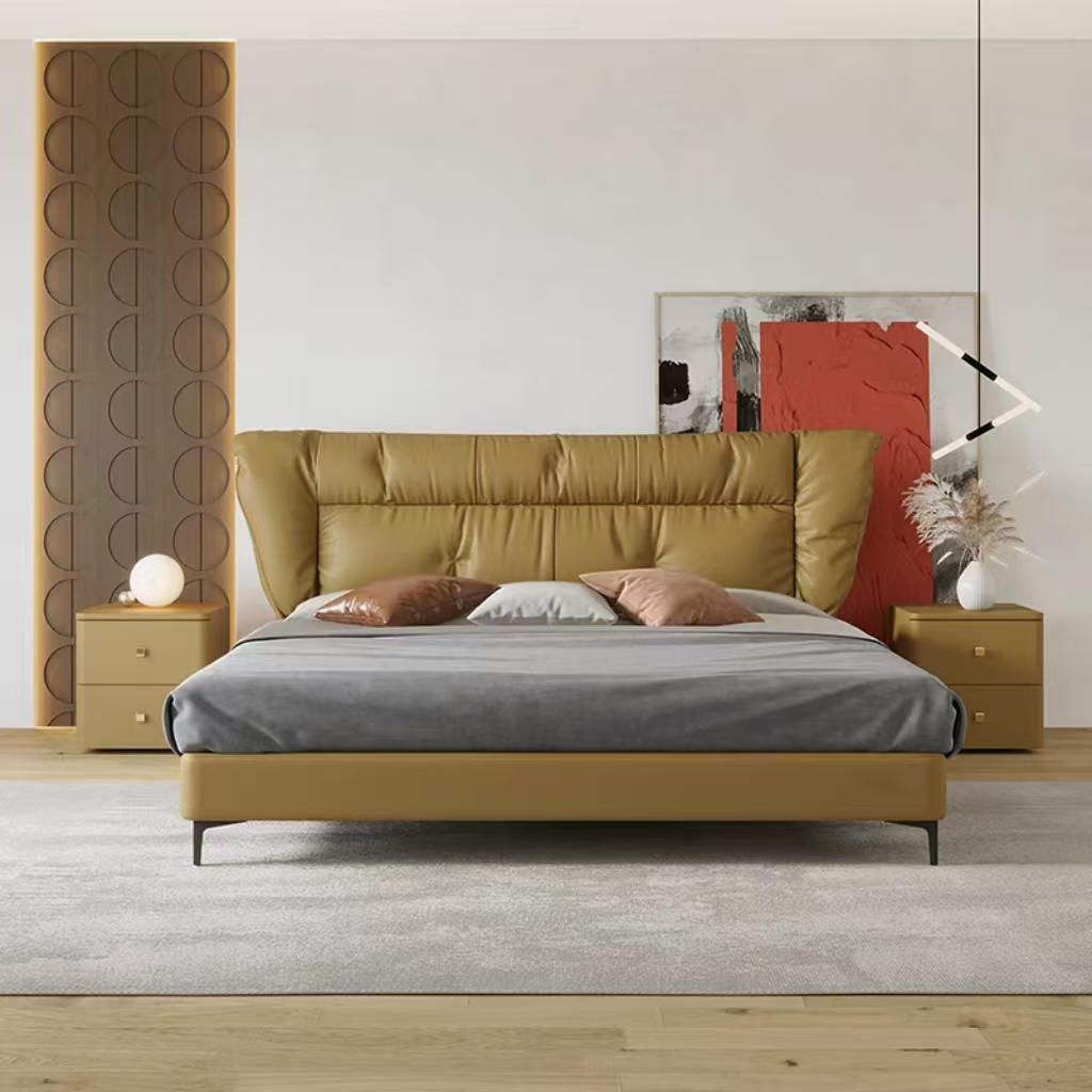Gaoliang Bed Nordic Leather Full Size OEM/ODM (RC12)