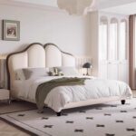 Gaoliang Bed Modern Cream Fabric OEM/ODM (RC28)