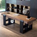 Gaoliang Office Desk New Italian Modern Minimalist Solid Wood OEM/ODM (SZ13)