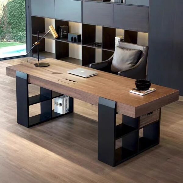 Gaoliang Office Desk New Italian Modern Minimalist Solid Wood OEM/ODM (SZ13)