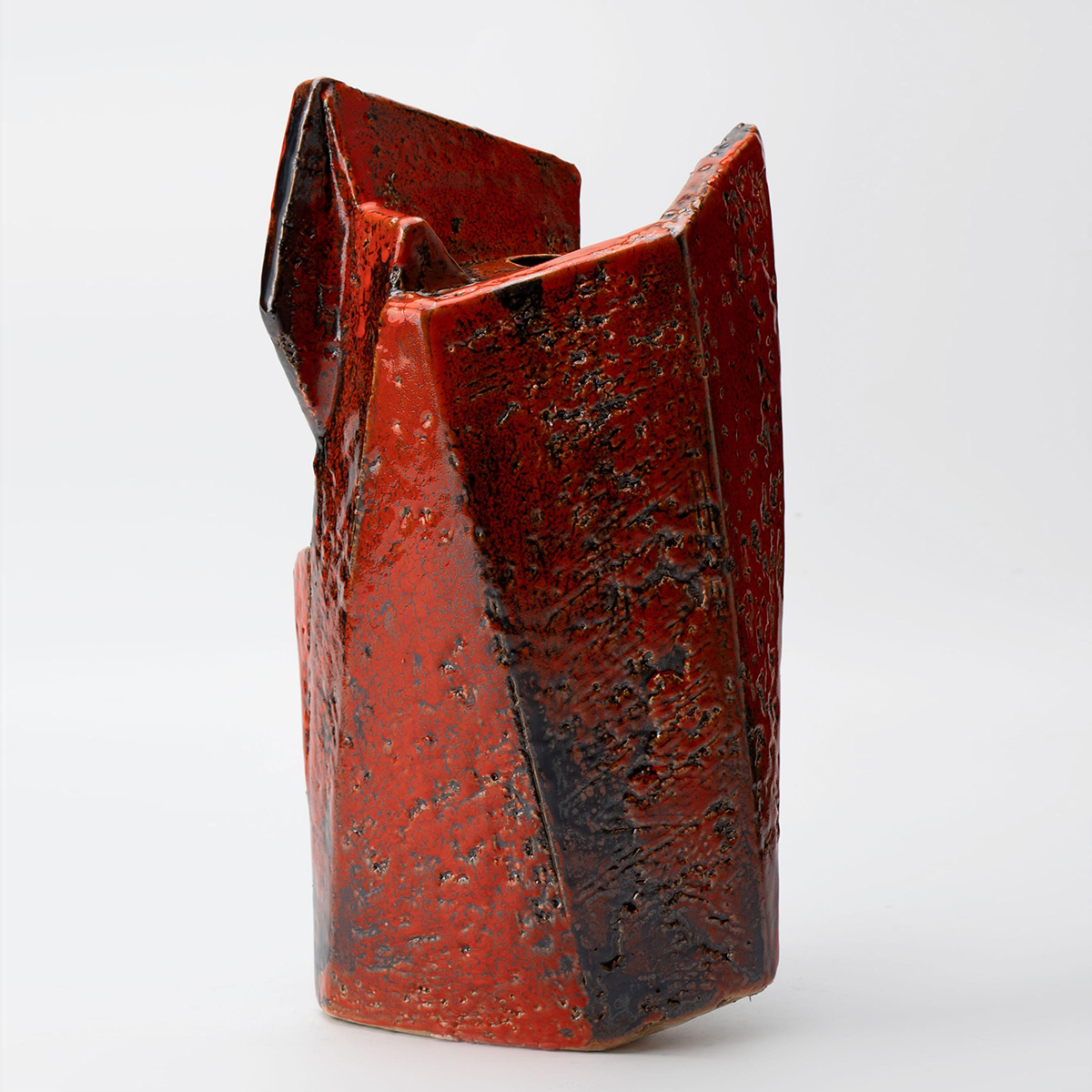Gaoliang Ceramic Vases Contemporary Red Geometric Flower Vases (CML295)
