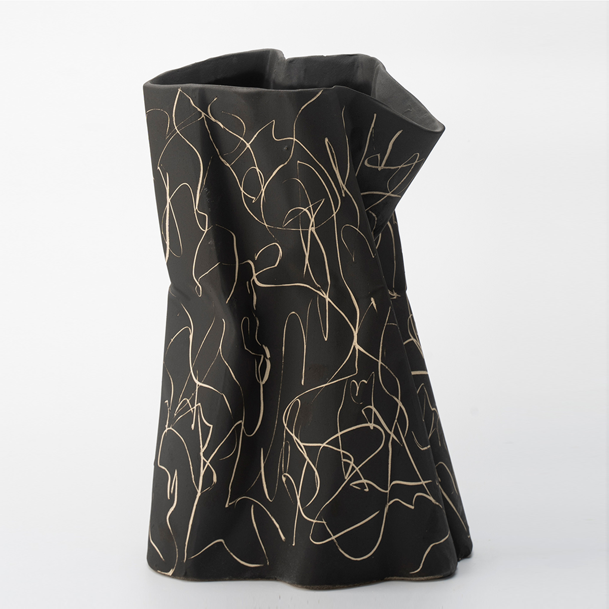 Gaoliang Ceramic Vases Black Lines Art Home Desktop Crafts (CML296)