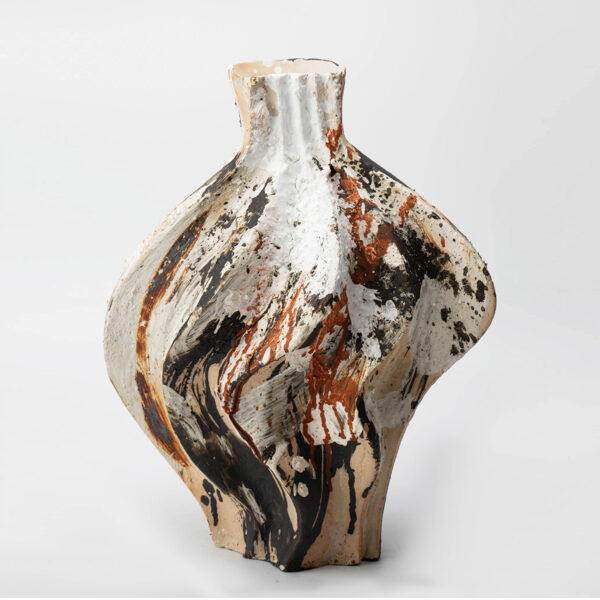 Gaoliang Indoor Desktop Vase Colorful Spiral Wavy Ceramic Vases OEM/ODM (CML52)