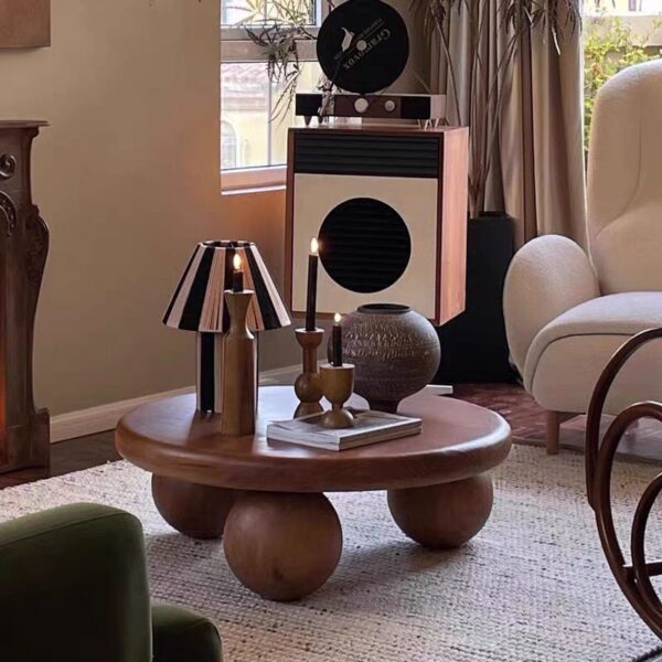 Gaoliang coffee table solid wood round legs OEM/ODM (KF292)