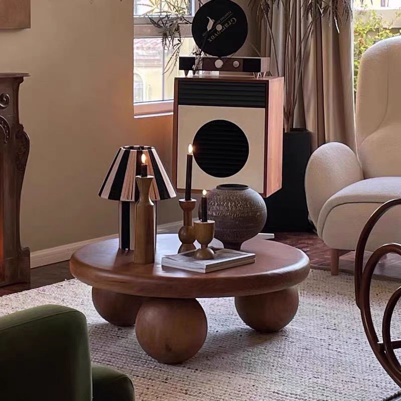 Gaoliang coffee table solid wood round legs OEM/ODM (KF292)