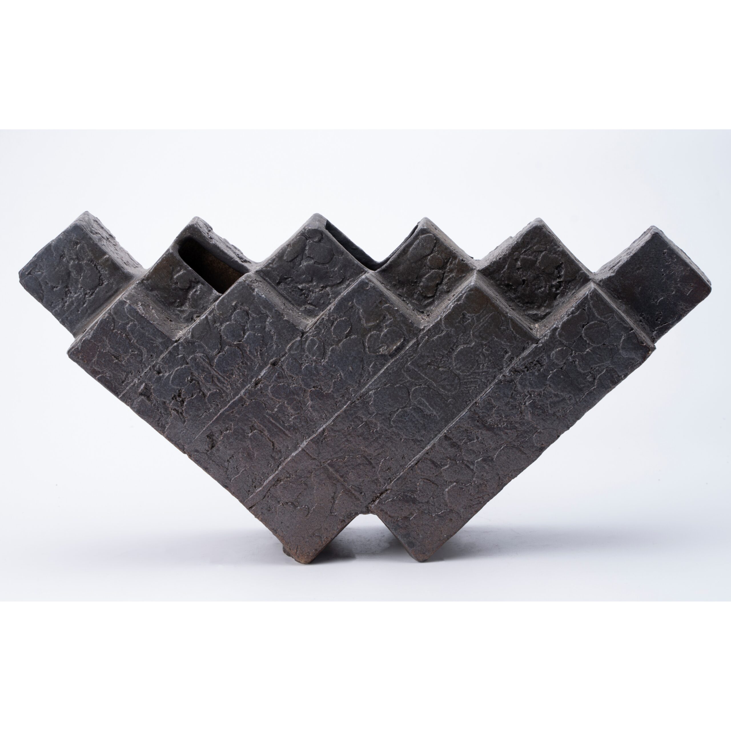 Gaoliang Vases Ceramic Black Irregular Shape Pottery For Interior(CML327)