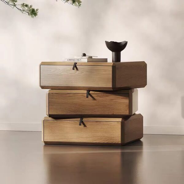 Gaoliang Nightstand With Drawers Wood Bedside Table OEM/ODM (NT20)