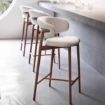 Gaoliang Bar Chair Wood Stool With Back For Kitchen Island OEM/ODM (BY10)