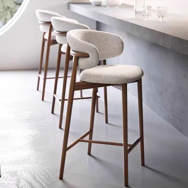 Gaoliang Bar Chair Wood Stool With Back For Kitchen Island OEM/ODM (BY10)