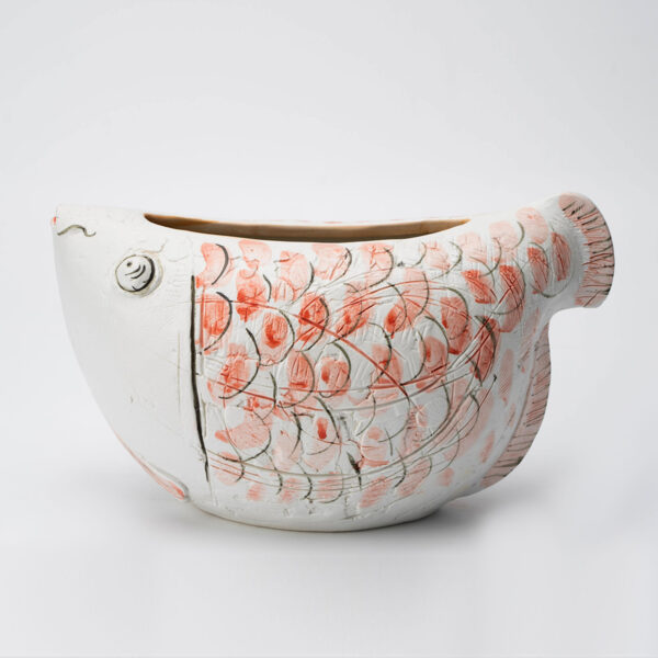 Gaoliang Ceramic Vase Modern White And Red Pottery (CML117)