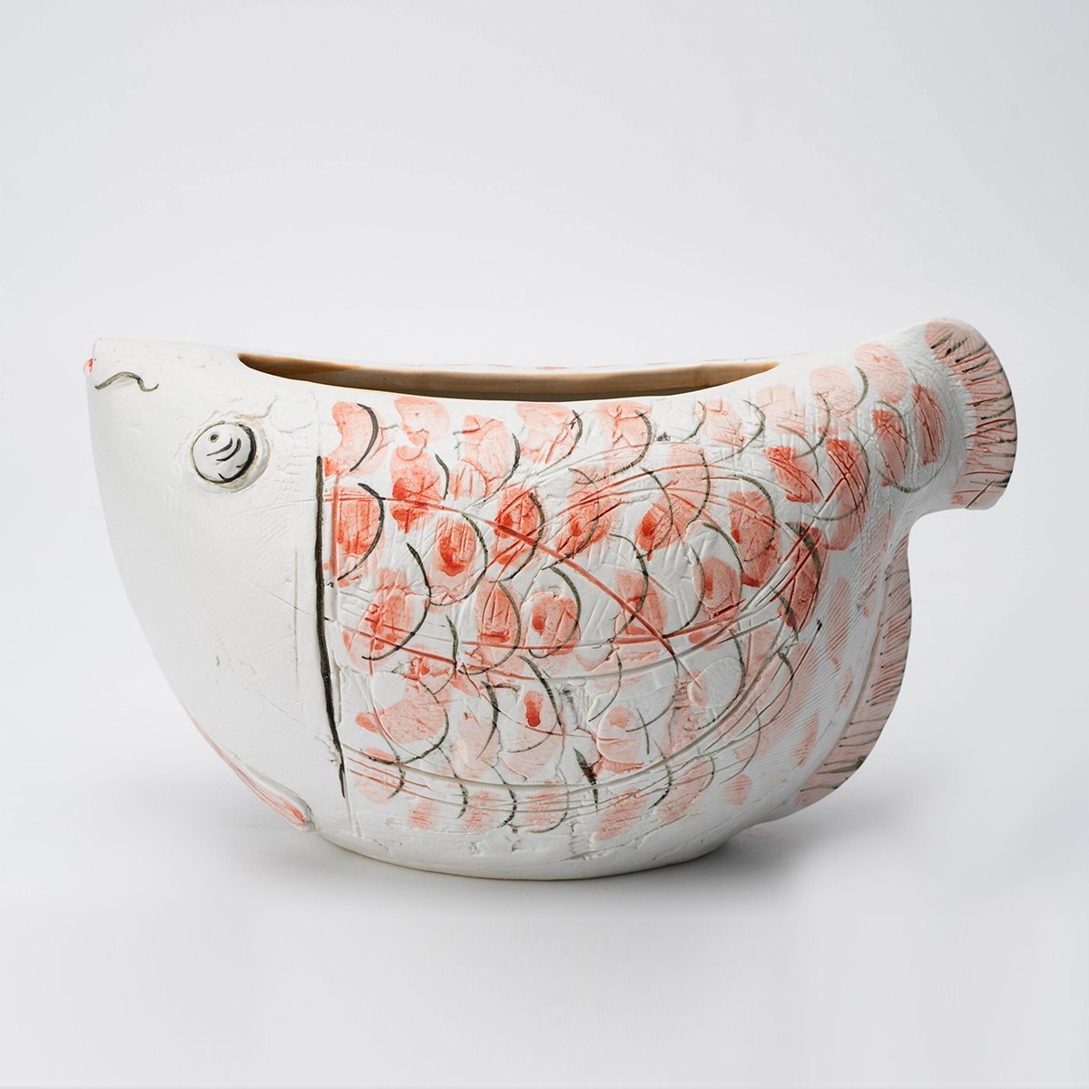 Gaoliang Ceramic Vase Modern White And Red Pottery (CML117)