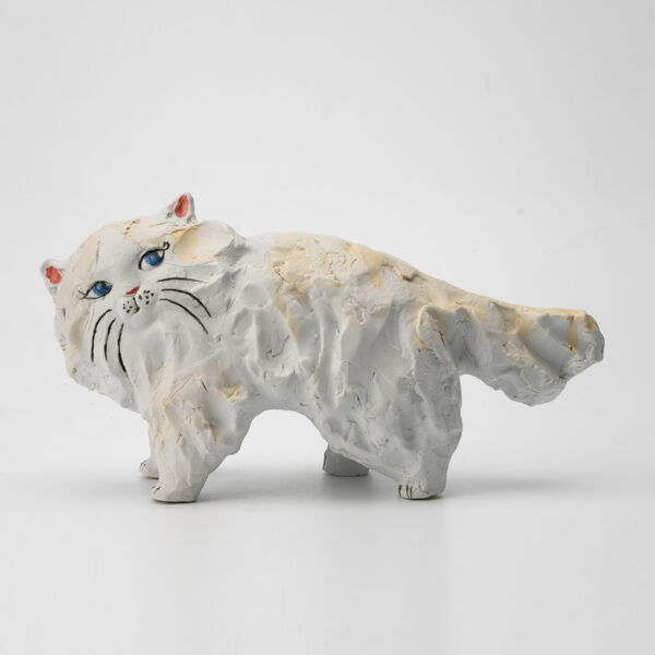 Gaoliang Ceramic Sculpture White Cat Accessories For Home Decor (CMS03)