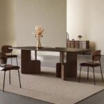 Gaoliang dining table stone top solid wood legs OEM/ODM (CZ193)