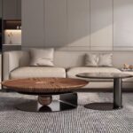 Gaoliang Coffee Table Set Round wooden And Glass OEM/ODM (KF194)