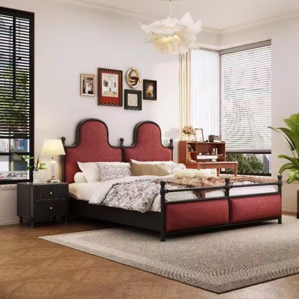 Gaoliang Bed French Antique Solid Wood OEM/ODM (MC07)