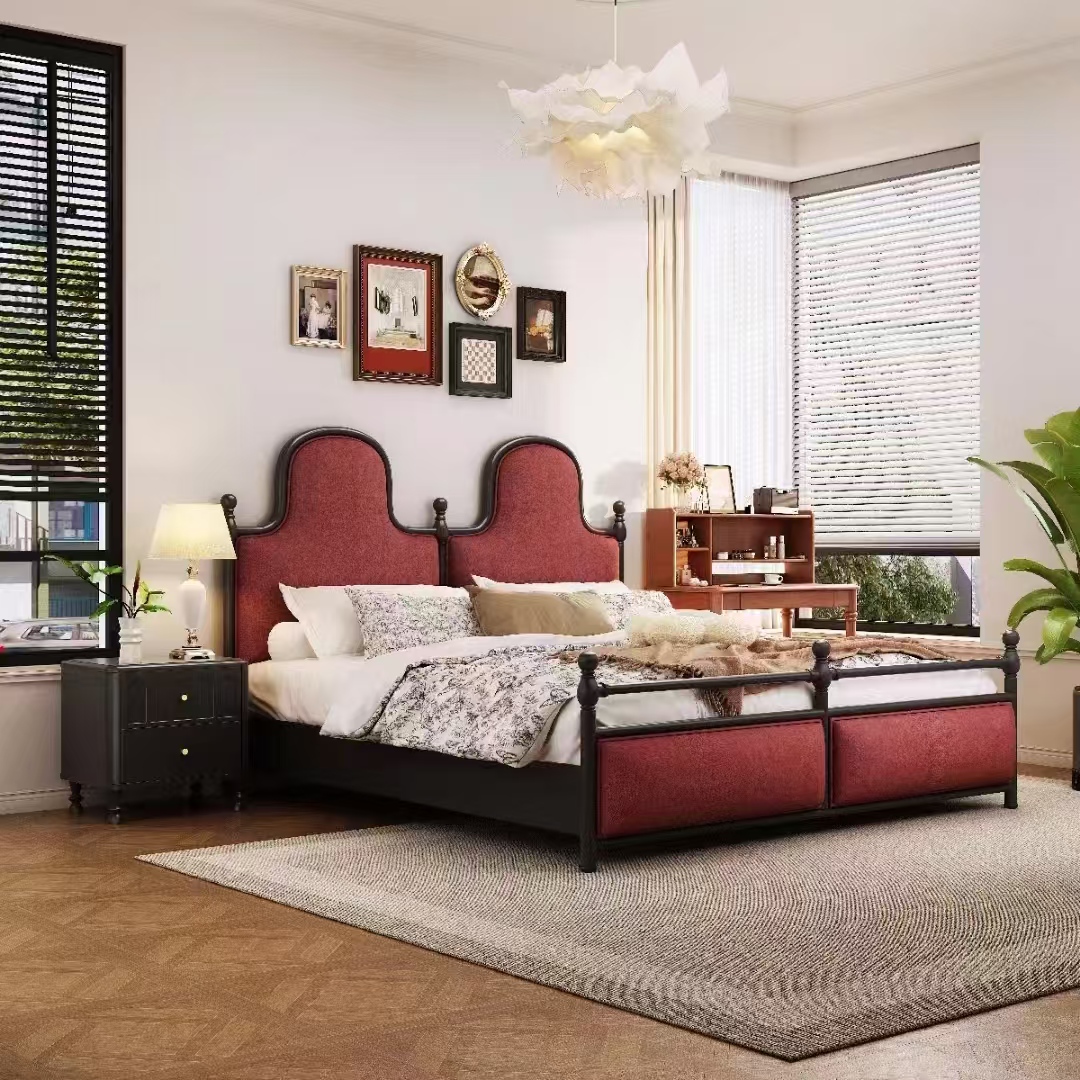 Gaoliang Bed French Antique Solid Wood OEM/ODM (MC07)
